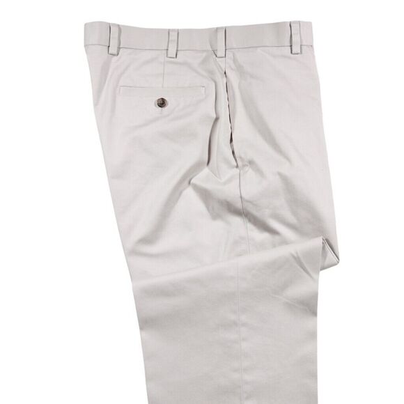 Brooks Brothers Mens Pants Beige 100% Cotton Lightweight Flat Front Chinos 34x27 - Picture 6 of 8